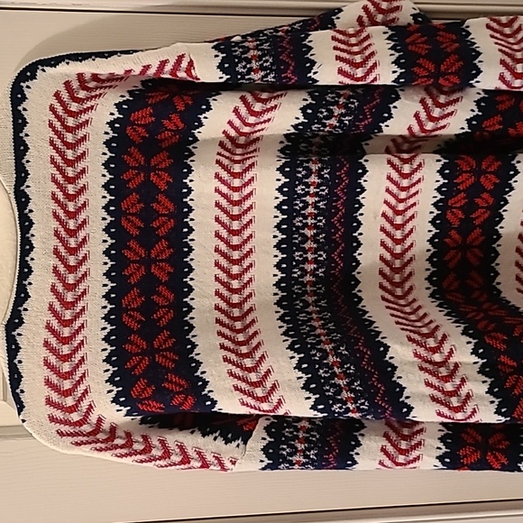 ST. JOHN'S BAY WOMENS PLUS SIZE RED, WHITE AND BLUE STRIPED 3X OPEN CARDIGAN - Picture 9 of 11